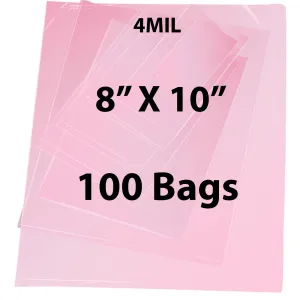 8X10 inches Pink Anti Static Bags 4 Mil Flat