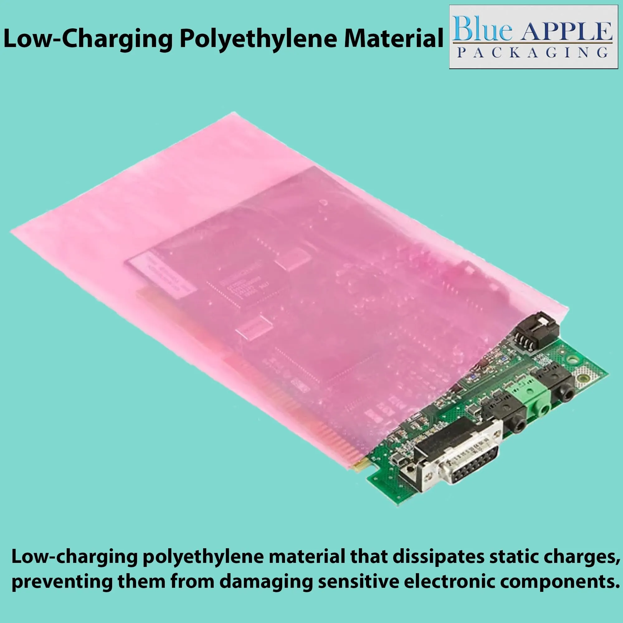 8X10 inches Pink Anti Static Bags 4 Mil Flat