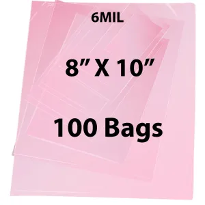 8X10 inches Pink Anti Static Bags 6 Mil Flat