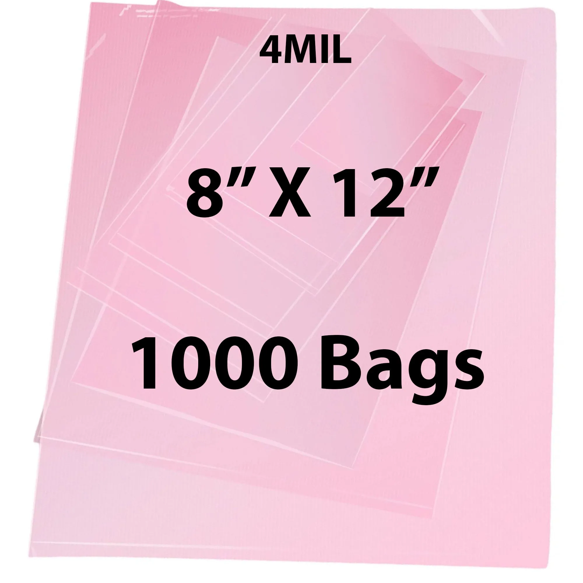 8X12 inches Pink Anti Static Bags 4 Mil Flat