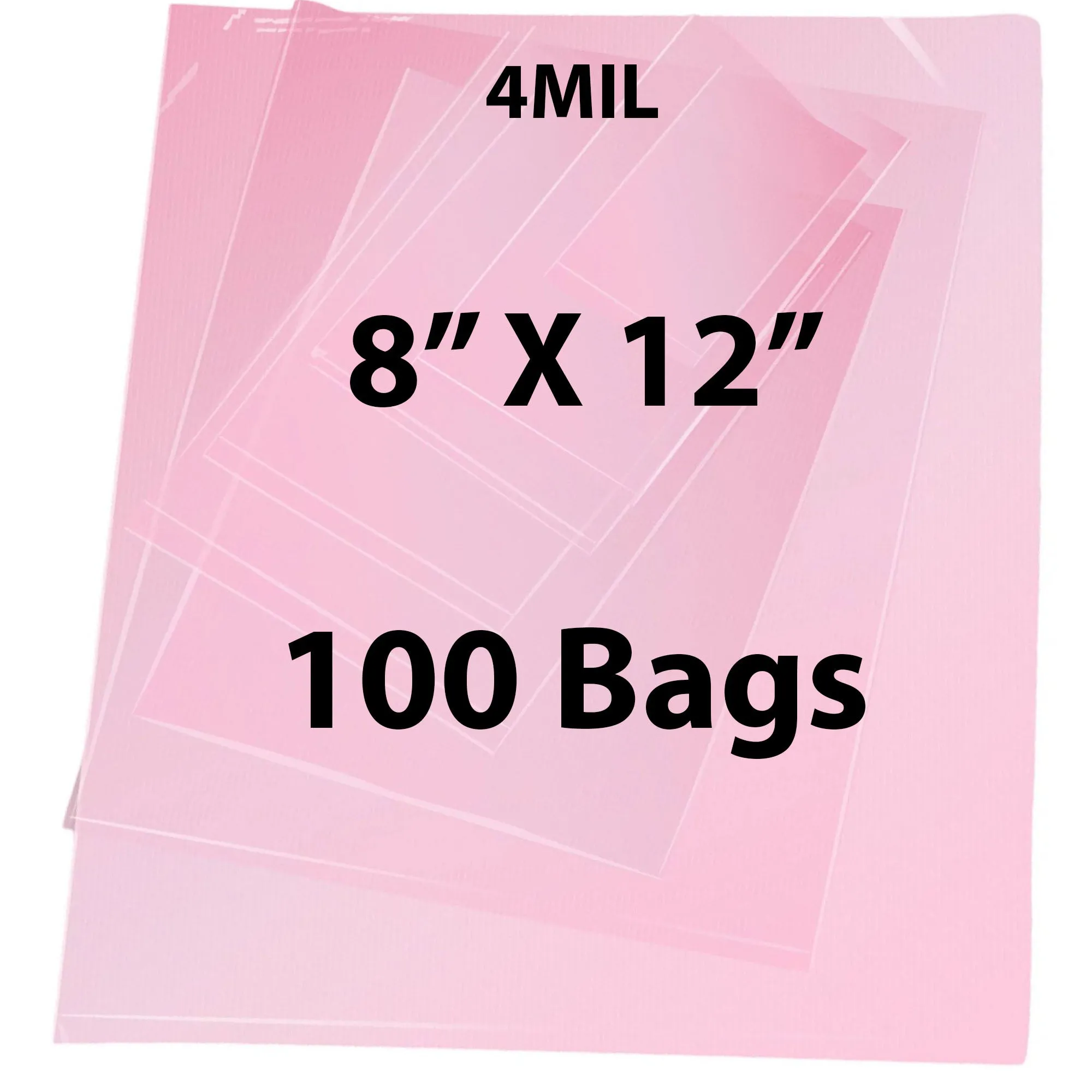 8X12 inches Pink Anti Static Bags 4 Mil Flat