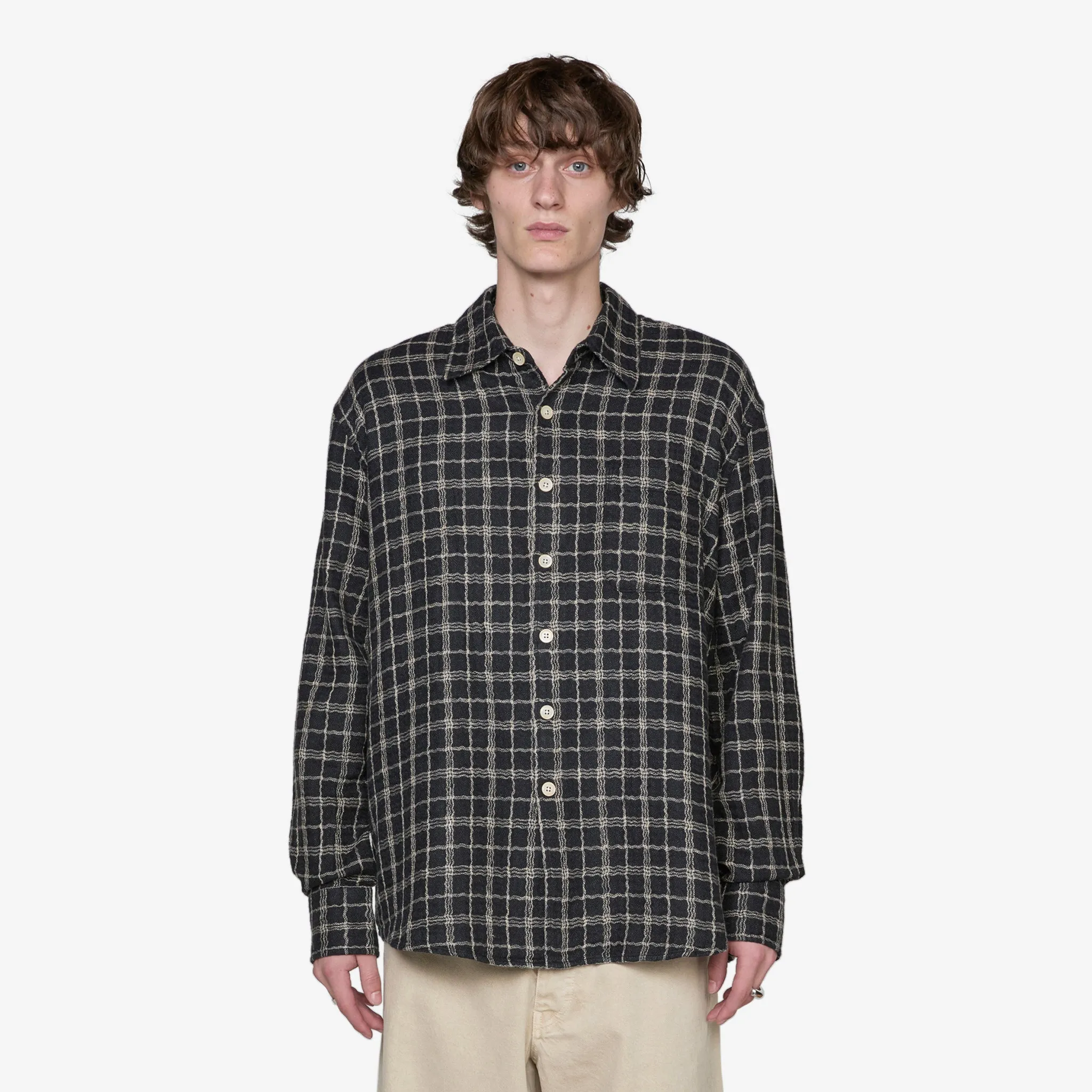 Above Shirt Black Fishnet Cloth