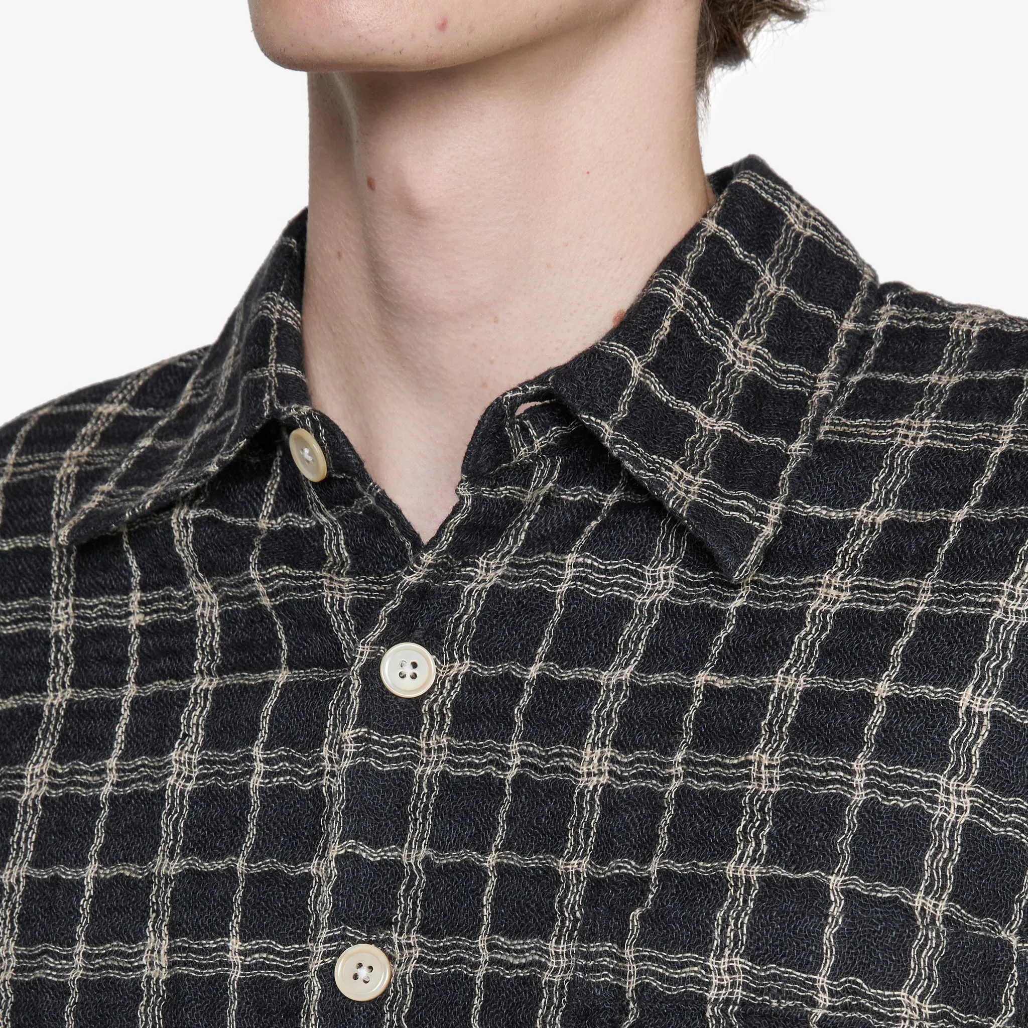Above Shirt Black Fishnet Cloth