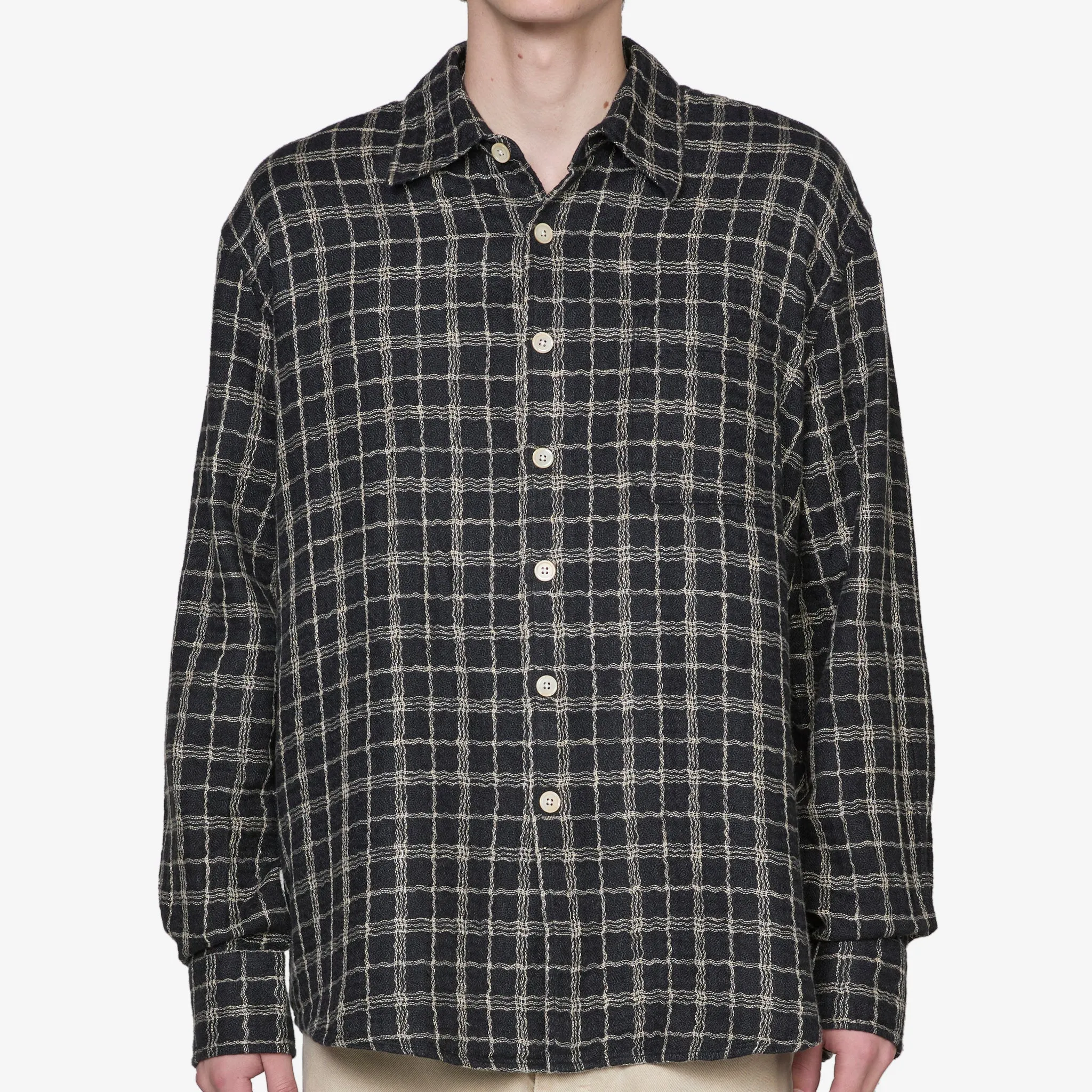 Above Shirt Black Fishnet Cloth