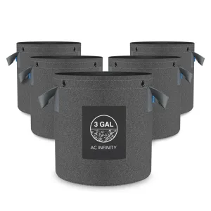 AC Infinity Heavy Duty Reusable Fabric Pots 5-Pack