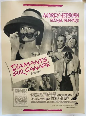 Affiche entoilée DIAMANTS SUR CANAPE Breakfast at Tiffany's AUDREY HEPBURN 60x80