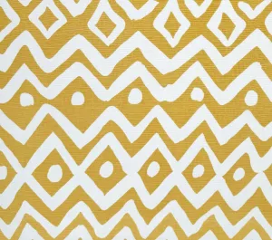 Alan Campbell Fabric: Deauville - Yellow on Tinted Belgian Linen/Cotton
