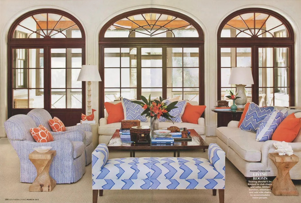 Alan Campbell Fabric: Mojave One Color Reverse - Custom Citrus Garden on White Belgian Linen / Cotton