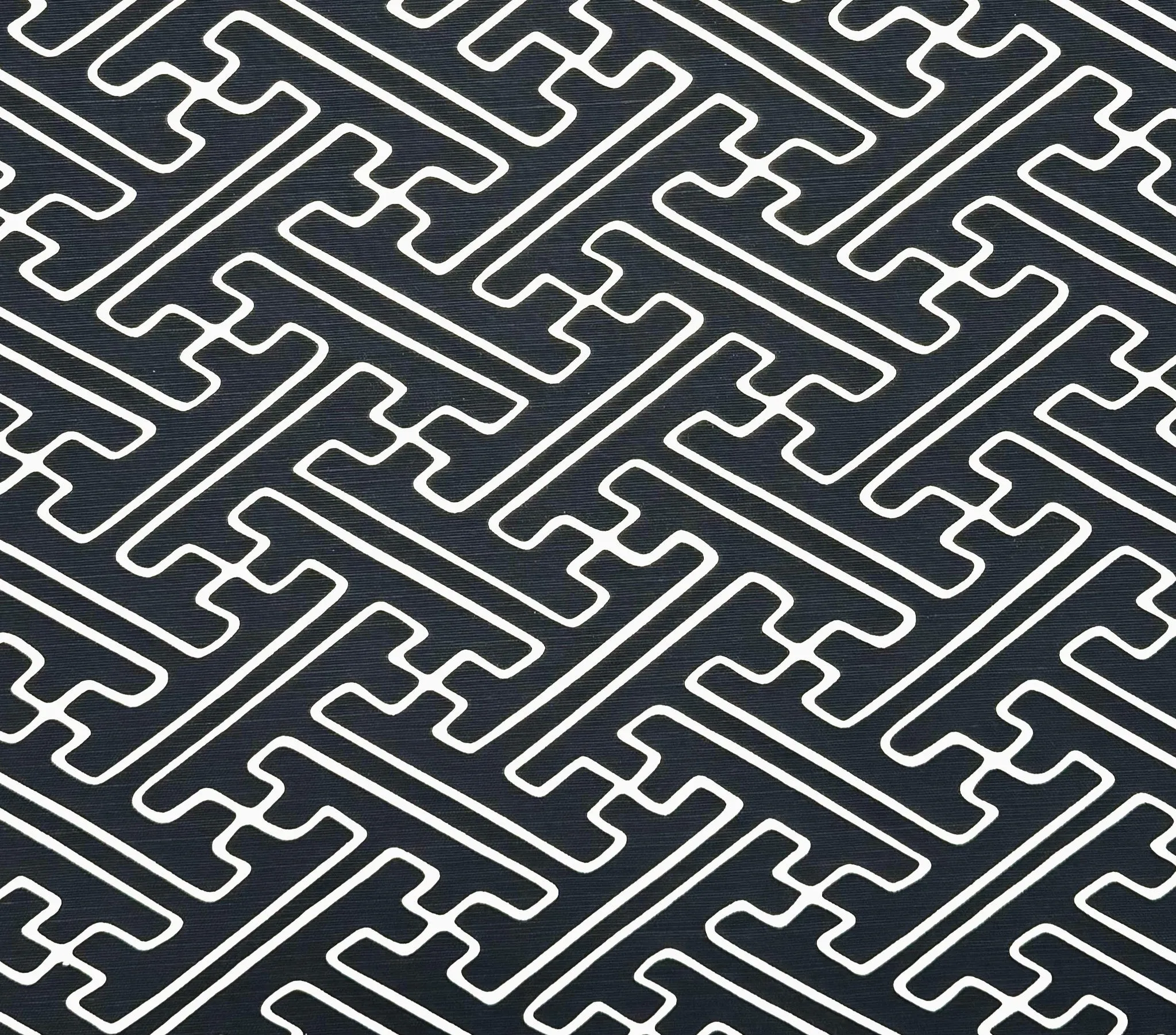 Alan Campbell Fabric: Saya Gata - Custom Black on Tinted Belgian Linen / Cotton