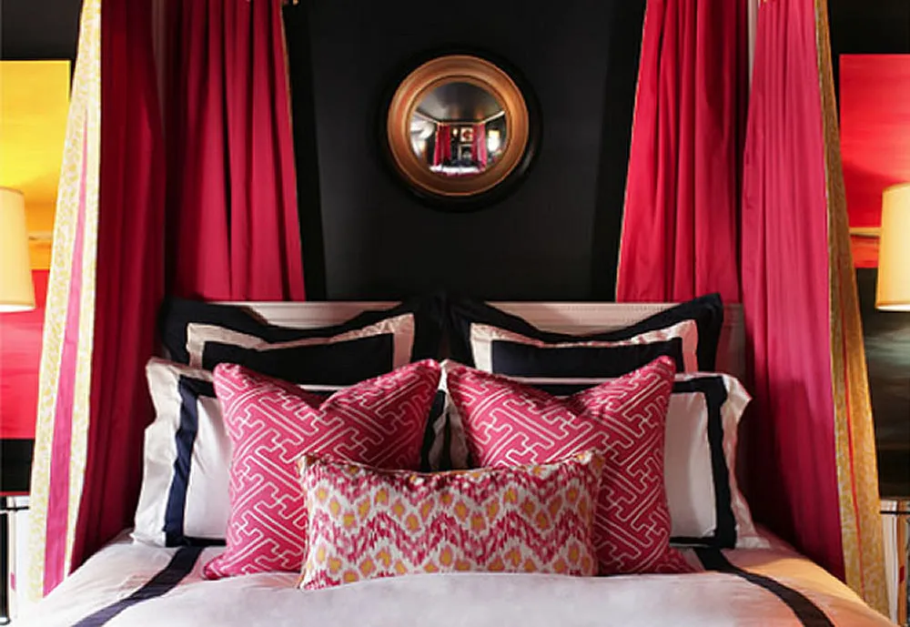 Alan Campbell Fabric: Saya Gata - Custom Black on Tinted Belgian Linen / Cotton