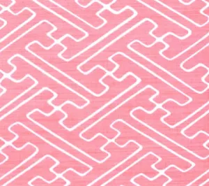 Alan Campbell Fabric: Saya Gata - Custom Pink on White Belgian Linen / Cotton