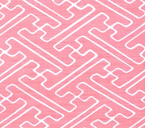 Alan Campbell Fabric: Saya Gata - Custom Pink on White Belgian Linen / Cotton