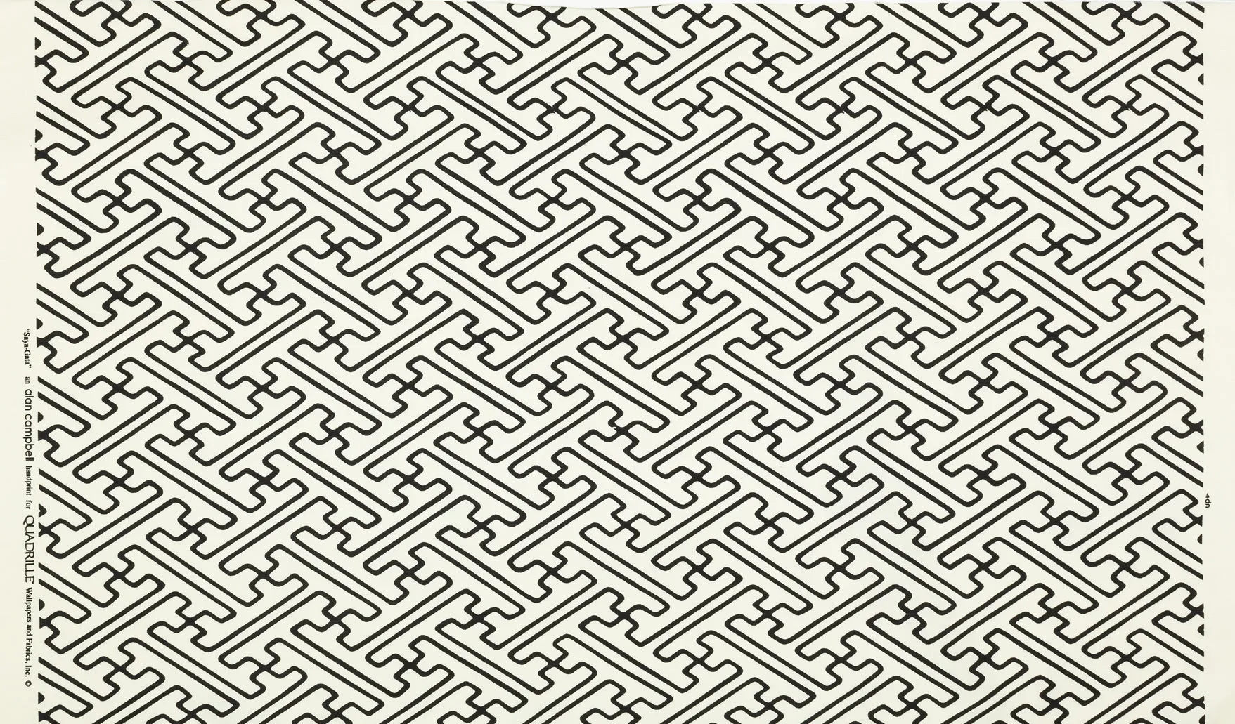 Alan Campbell Fabric: Saya Gata Lines - Custom Black on Tinted Belgian Linen/Cotton
