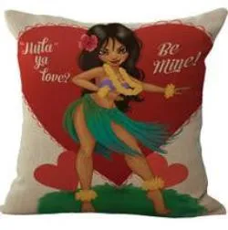 American Style Cartoon Anime Girl Cotton Linen Throw Pillow Home Decor Cushion For Children's Birthday Gift