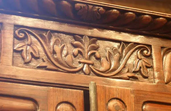 Anglo Indian Rosewood Mirrored Linen Press Cabinet