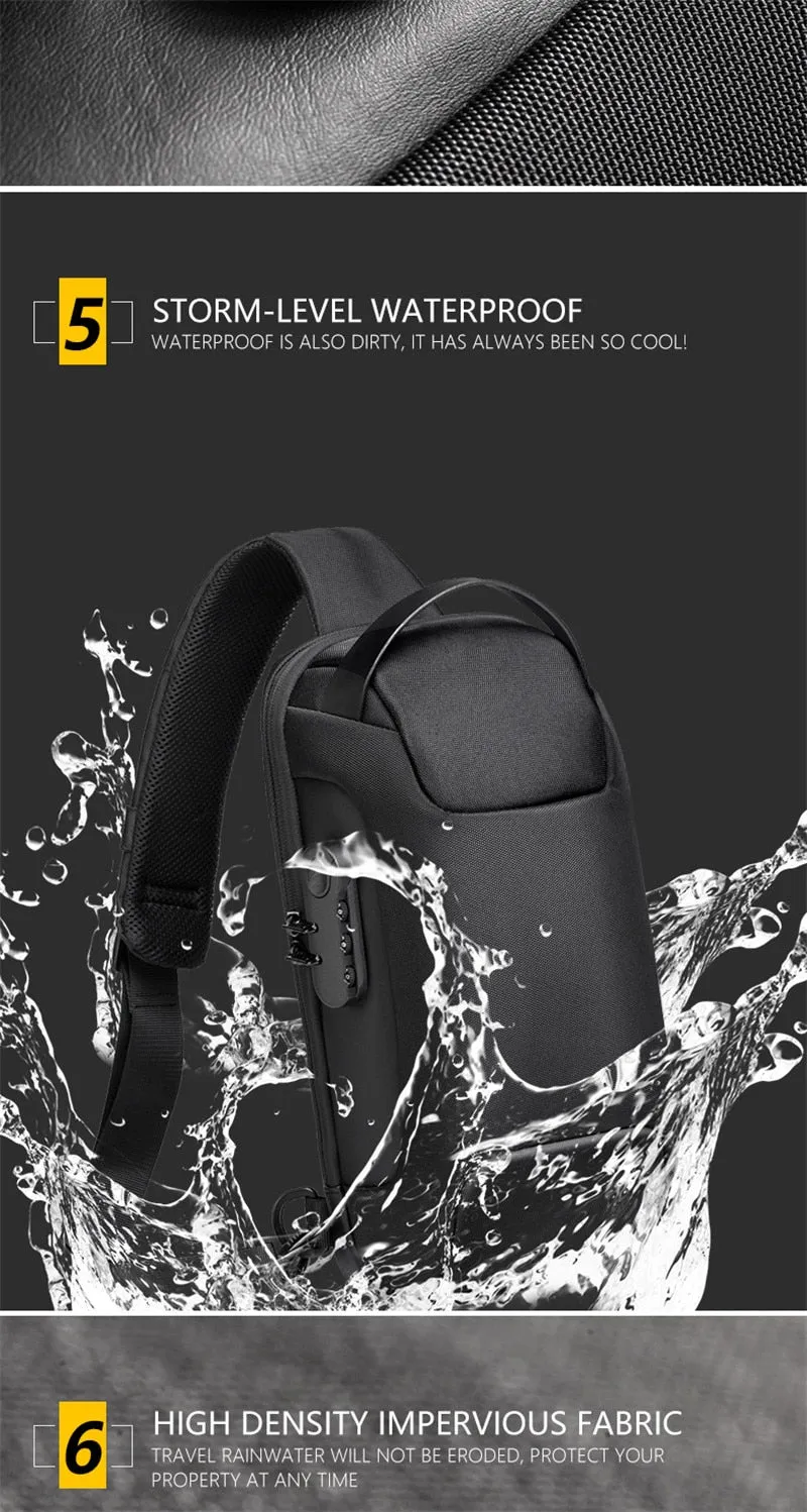 Anti-theft Waterproof Crossbody USB Bag