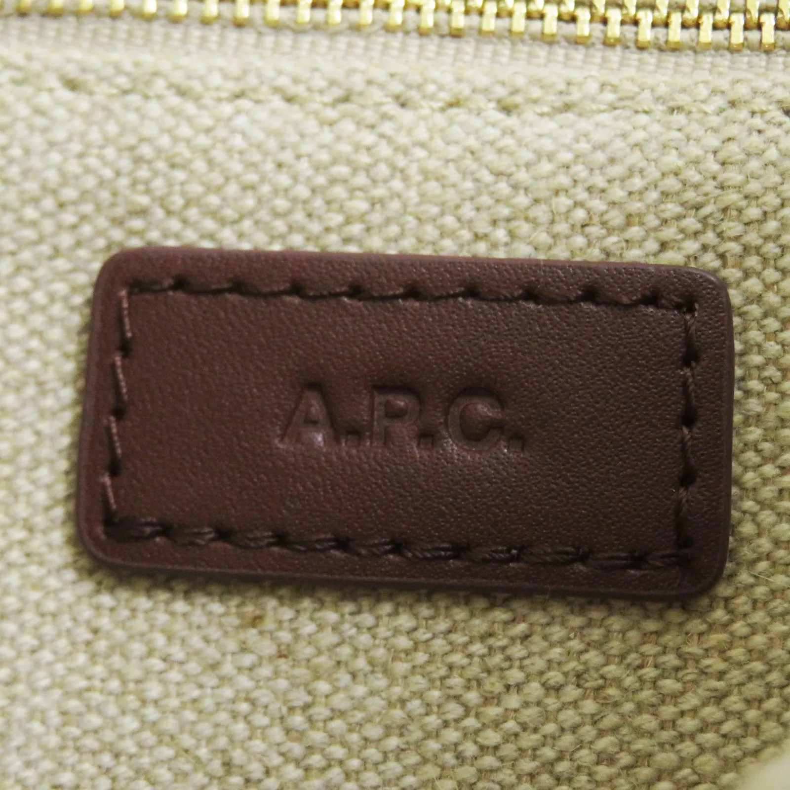 A.P.C. Tote Bag jute,leather Beige Women Used Authentic