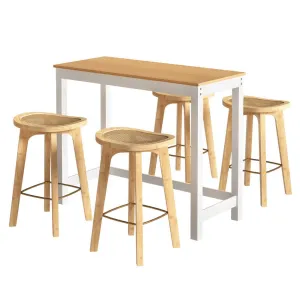 Artiss Bar Table and Stools Set Dining Desk Kitchen Chairs Cafe Pub