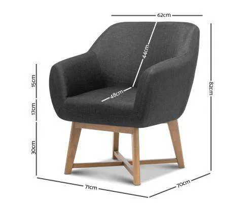 Aston Tub Accent Chair Charcoal
