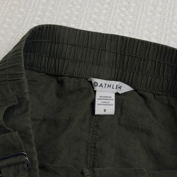 Athleta Voyager Linen Skirt Essential Cargo Pocket - Green - Size 8 - NWT