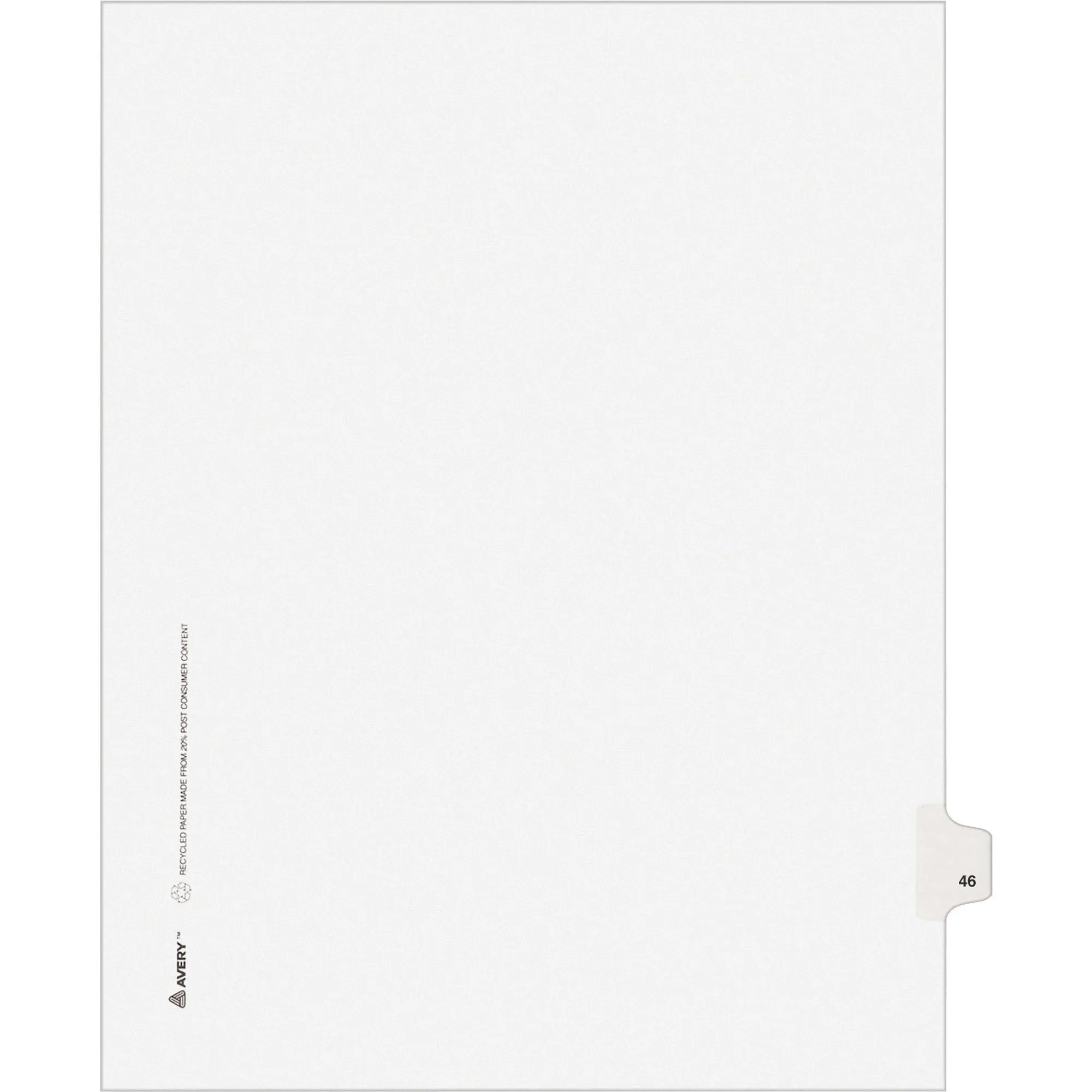 Avery® Individual Legal Dividers Allstate(R) Style, Letter Size, Side Tab #46 (82244)