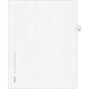 Avery® Individual Legal Dividers Allstate(R) Style, Letter Size, Side Tab #58 (82256)