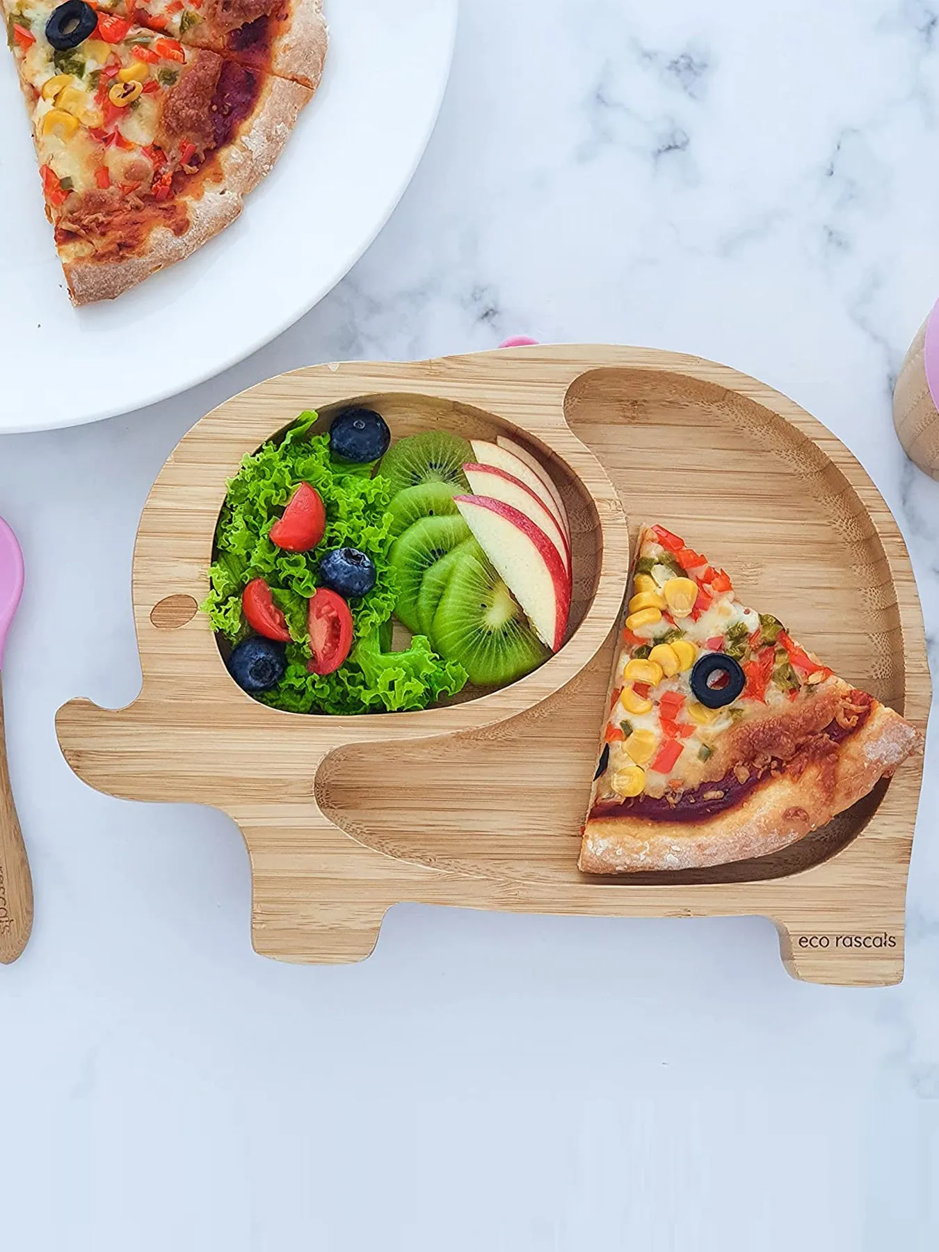 Bamboo Elephant Suction Plate - 2 Colours