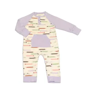 Bamboo Long Sleeve Romper w/Kangaroo Pocket (Pretty Pencils Print)