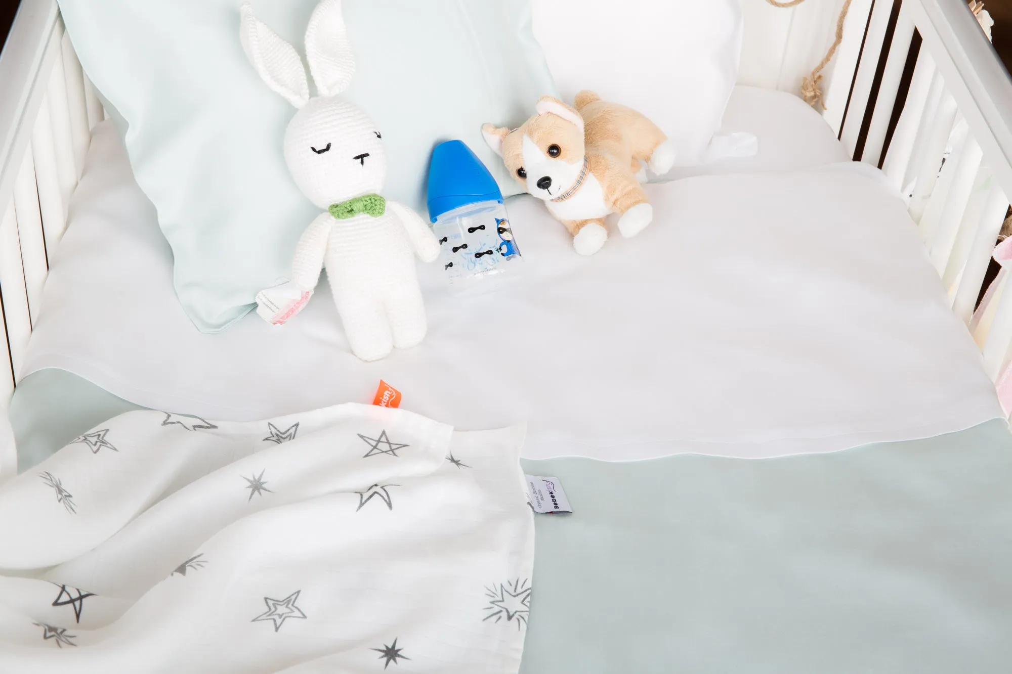 Bamboo Minty Duvet Cover Set - Cot Bed