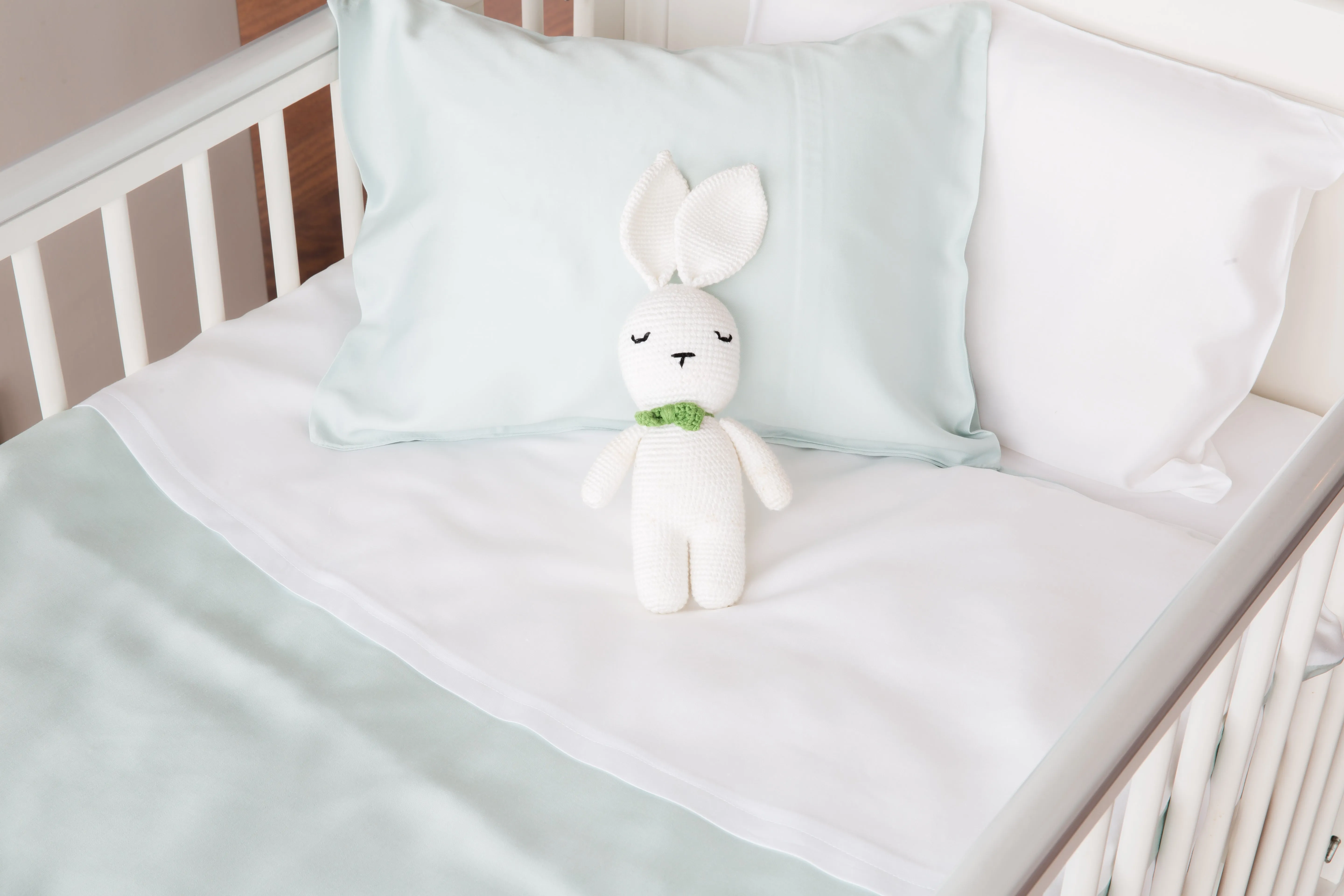 Bamboo Minty Duvet Cover Set - Cot Bed