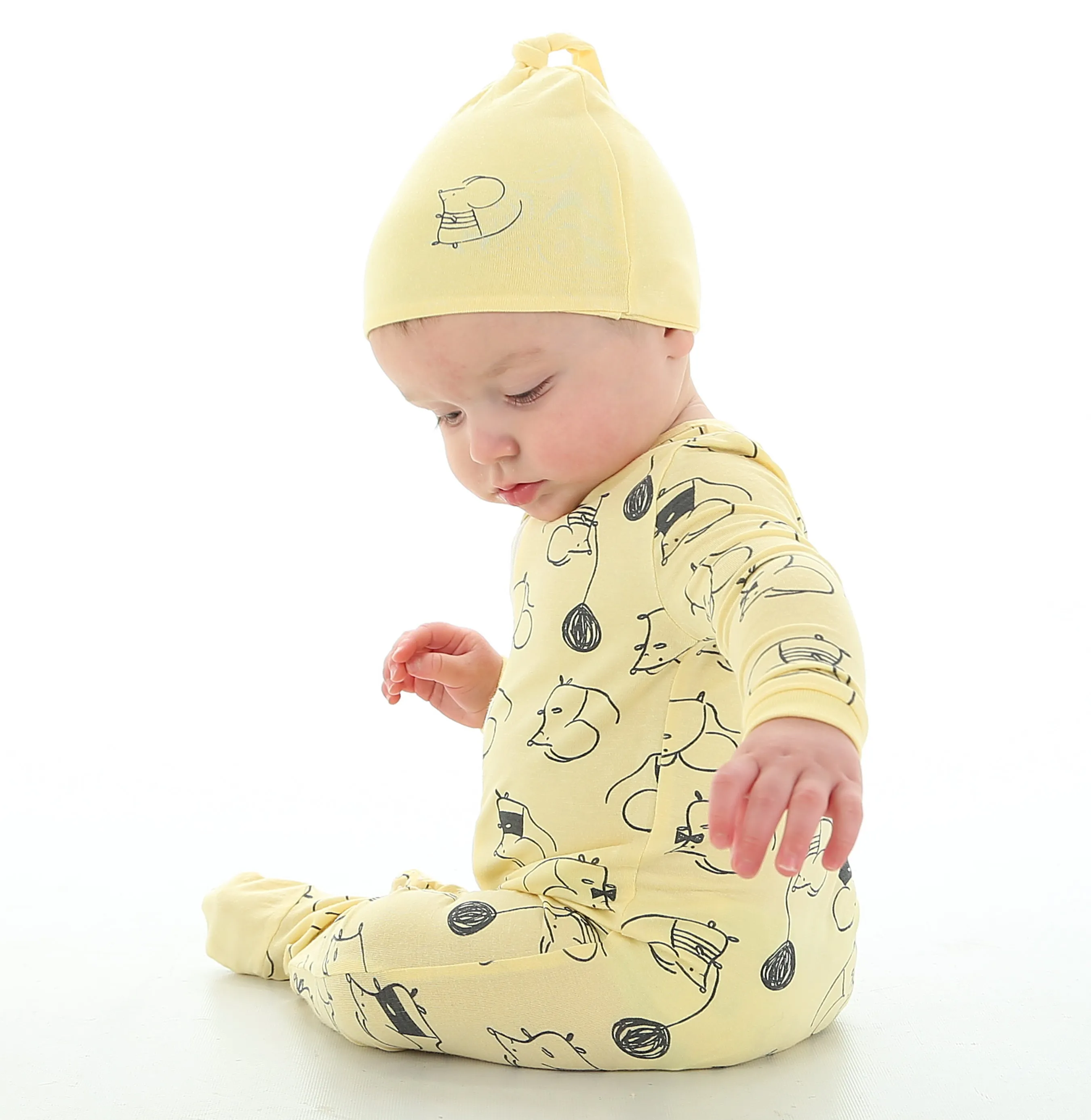 Bamboo Printed Footies- Mouse Print 18-24M