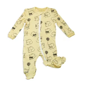 Bamboo Printed Footies- Mouse Print 18-24M