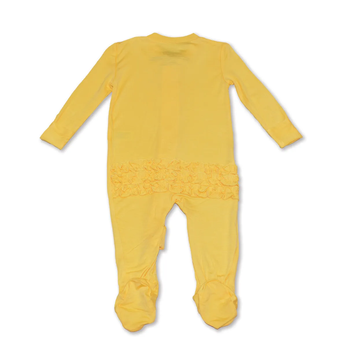 Bamboo Ruffle Footies with Two Way Zipper (Banana Cream)