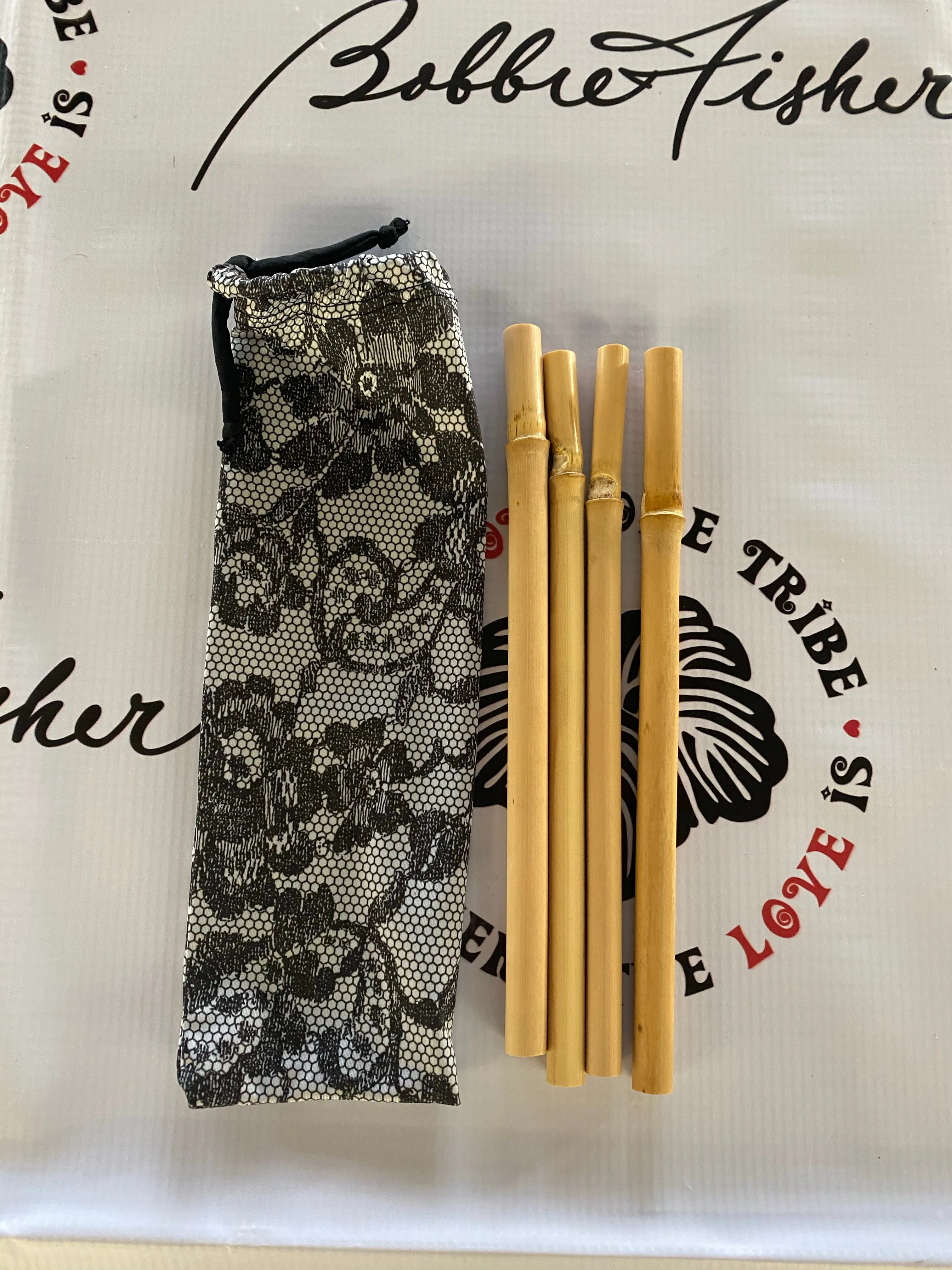 BAMBOO STRAWS WITH CUSTOM POUCH