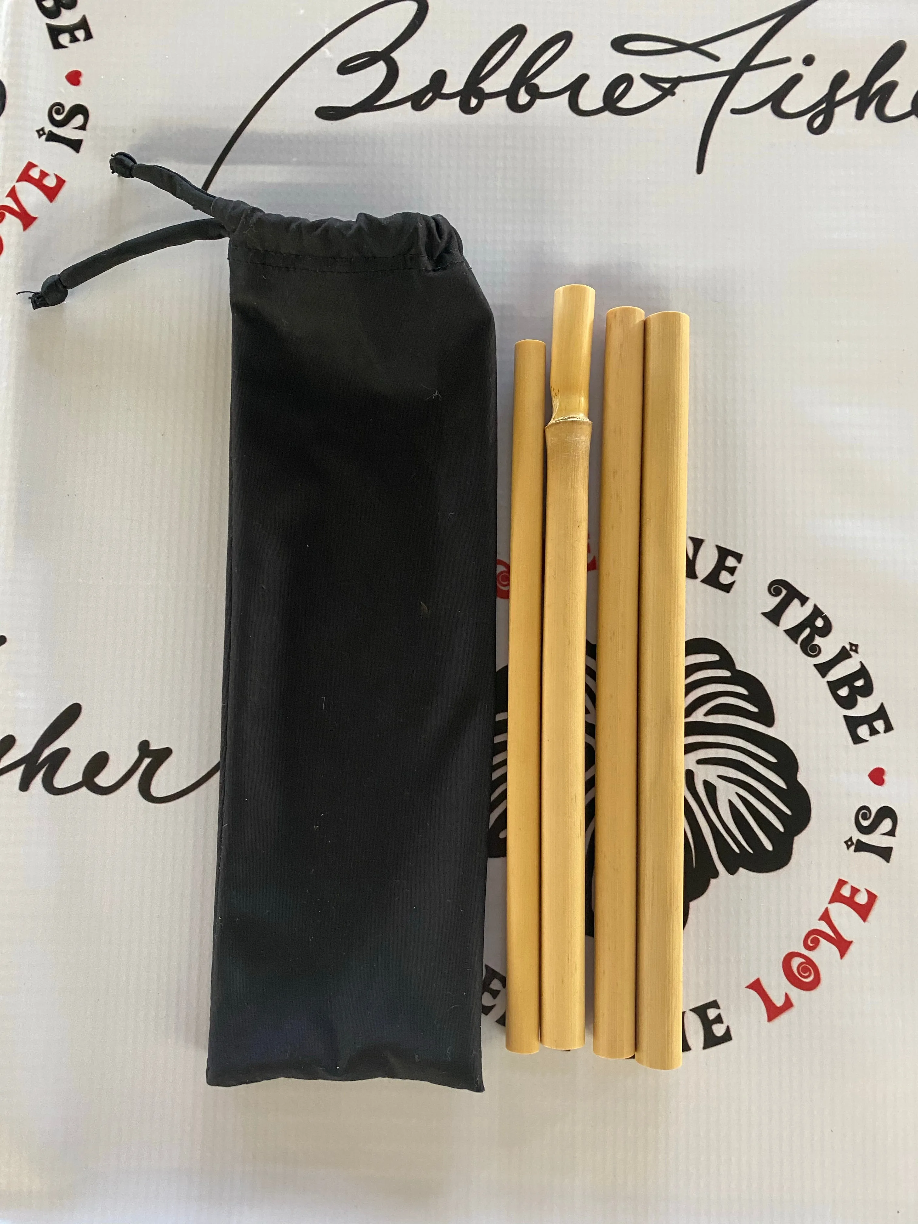 BAMBOO STRAWS WITH CUSTOM POUCH