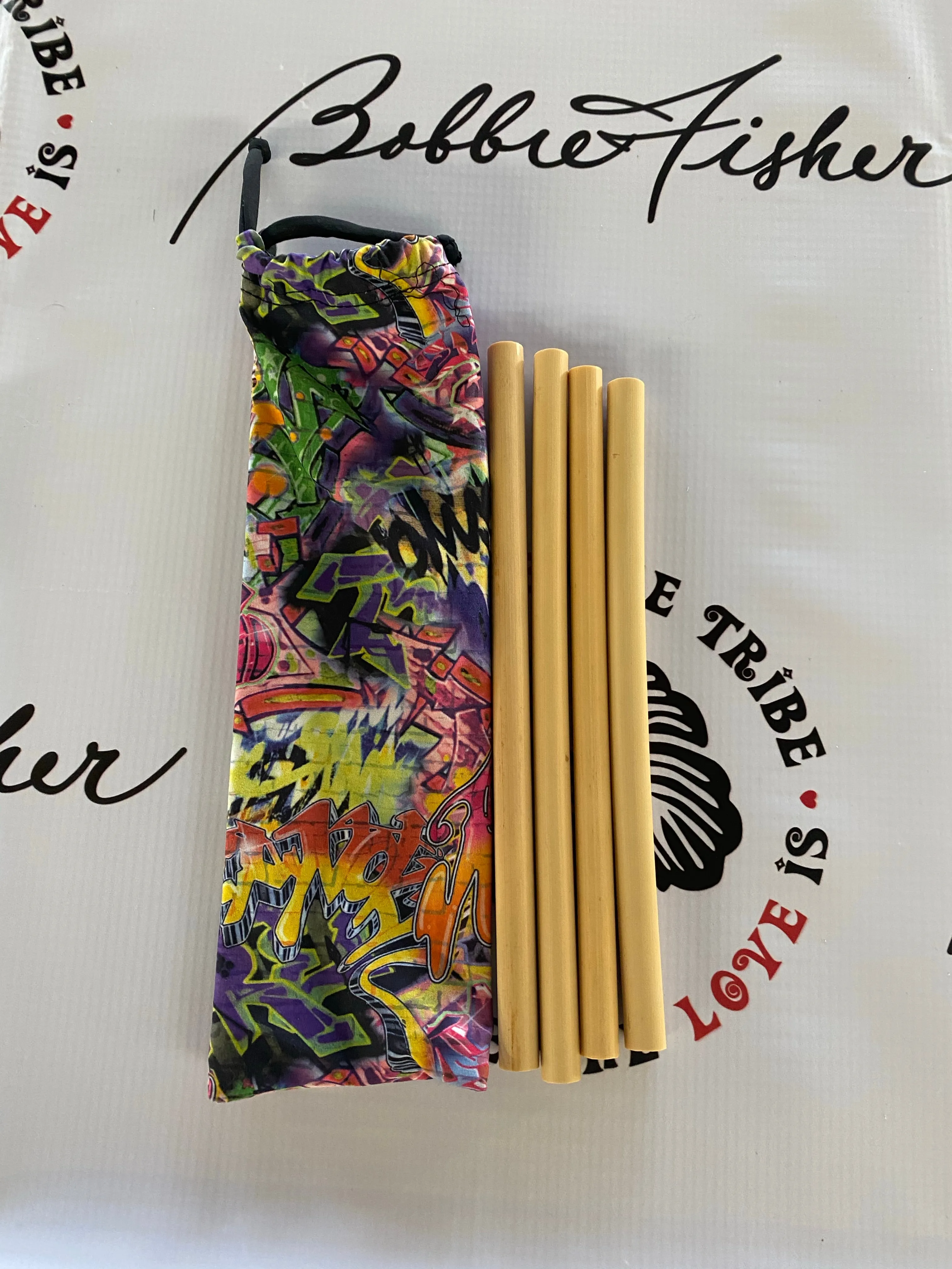 BAMBOO STRAWS WITH CUSTOM POUCH