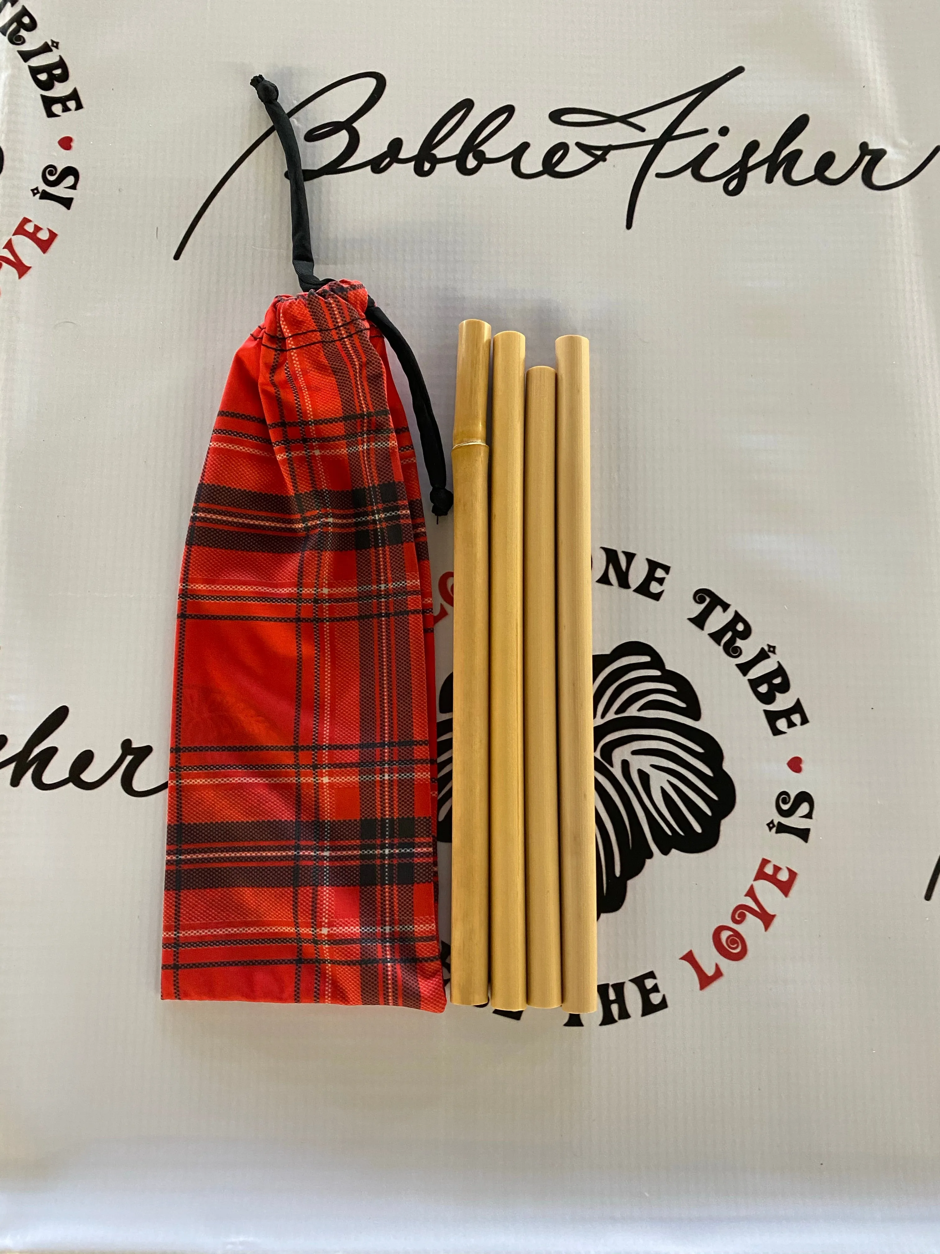 BAMBOO STRAWS WITH CUSTOM POUCH