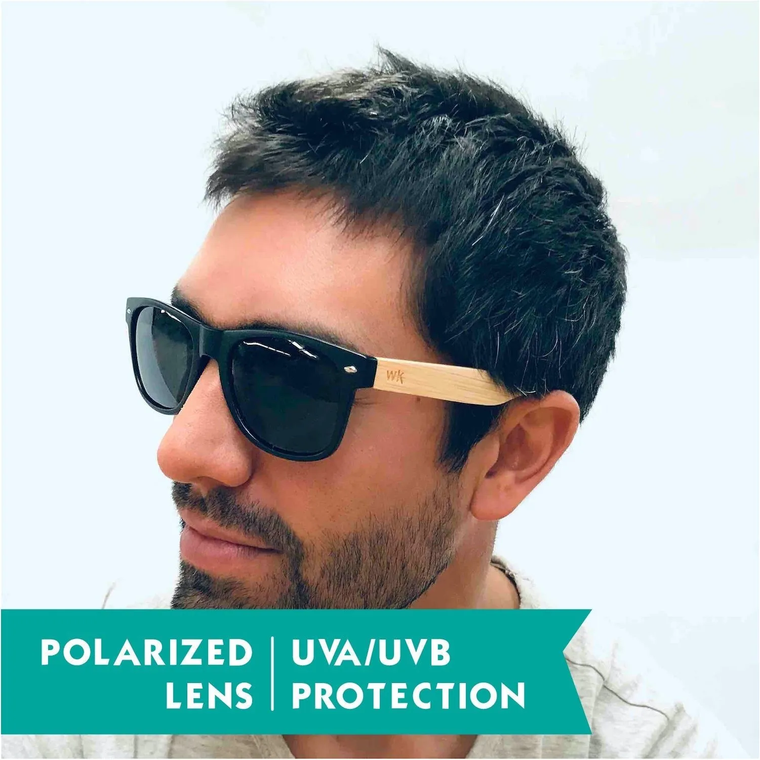 Bamboo Sunglasses Polarised for Men and Women - Black
