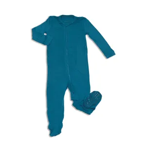 Bamboo Zip Up Footies (Deep Ocean)