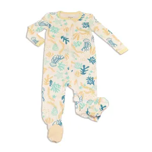 Bamboo Zip Up Footies (Reef Print)