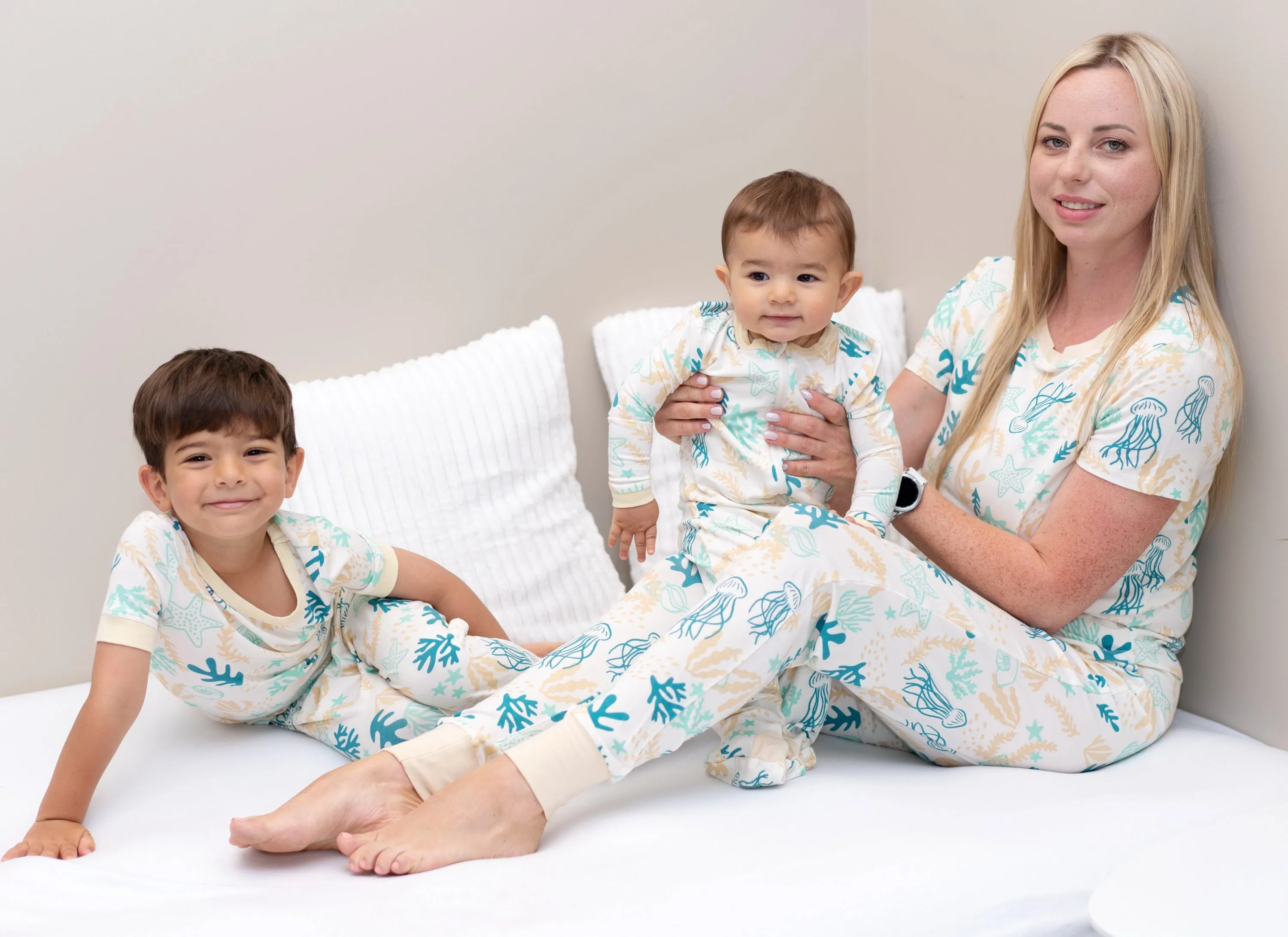 Bamboo Zip Up Footies (Reef Print)