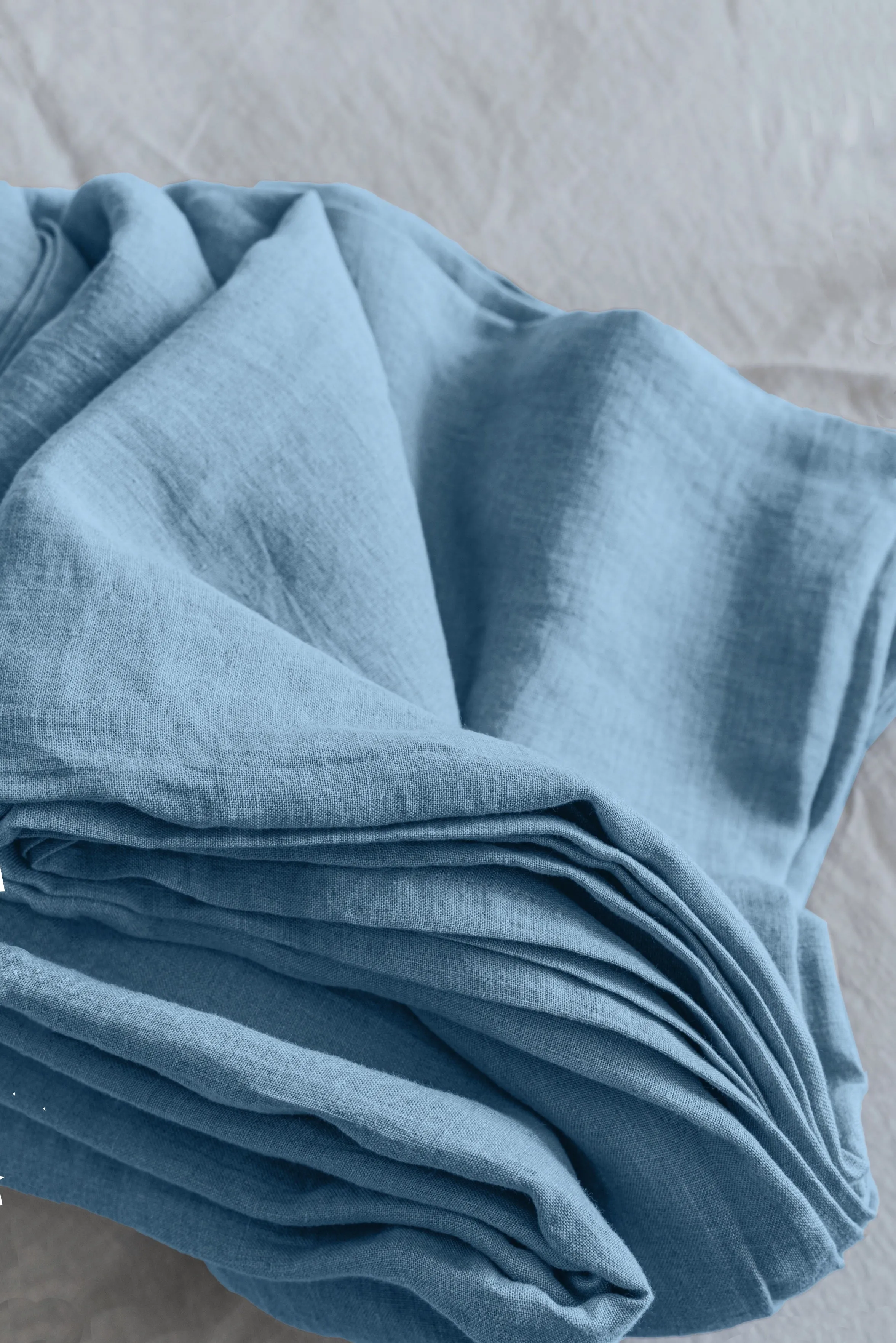 Basic Fitted Sheet, Flat Sheet and 2 Pillowcases Set - Light Blue