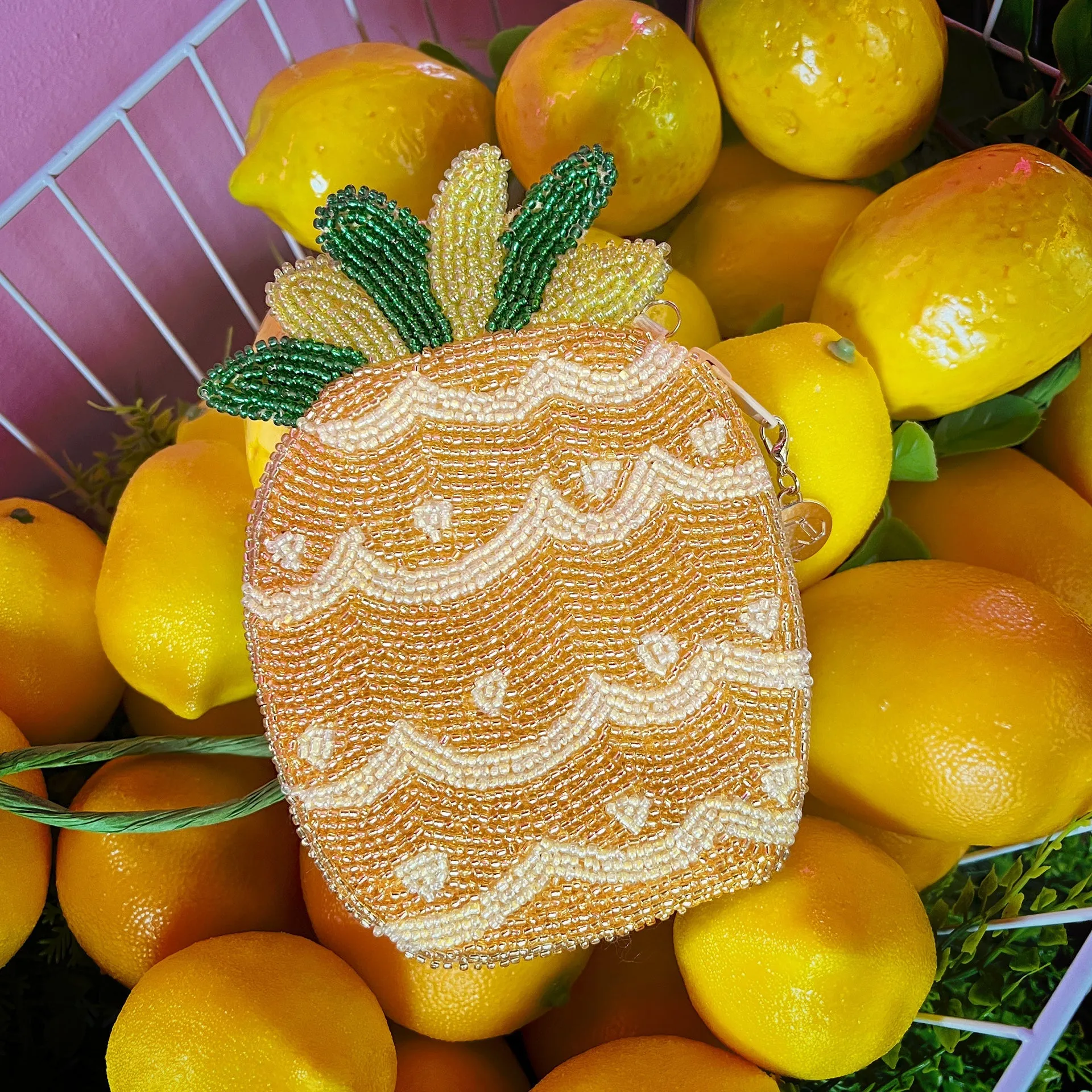 Beaded Coin Purse - Pineapple