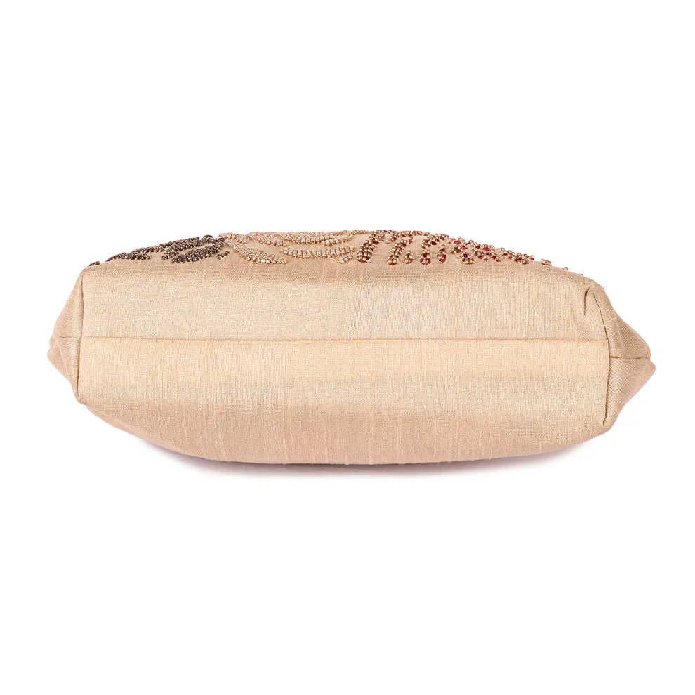 Beady roses batua clutch