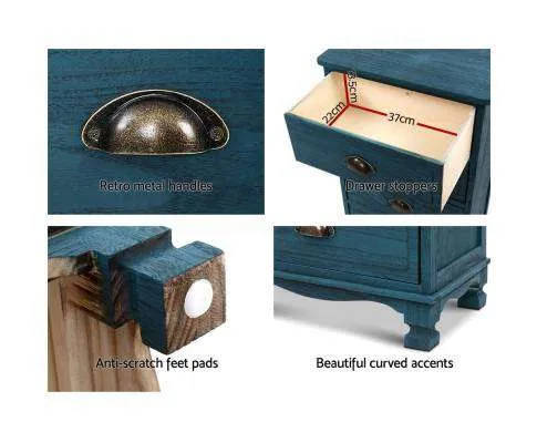 Bedside Table Vintage - Blue