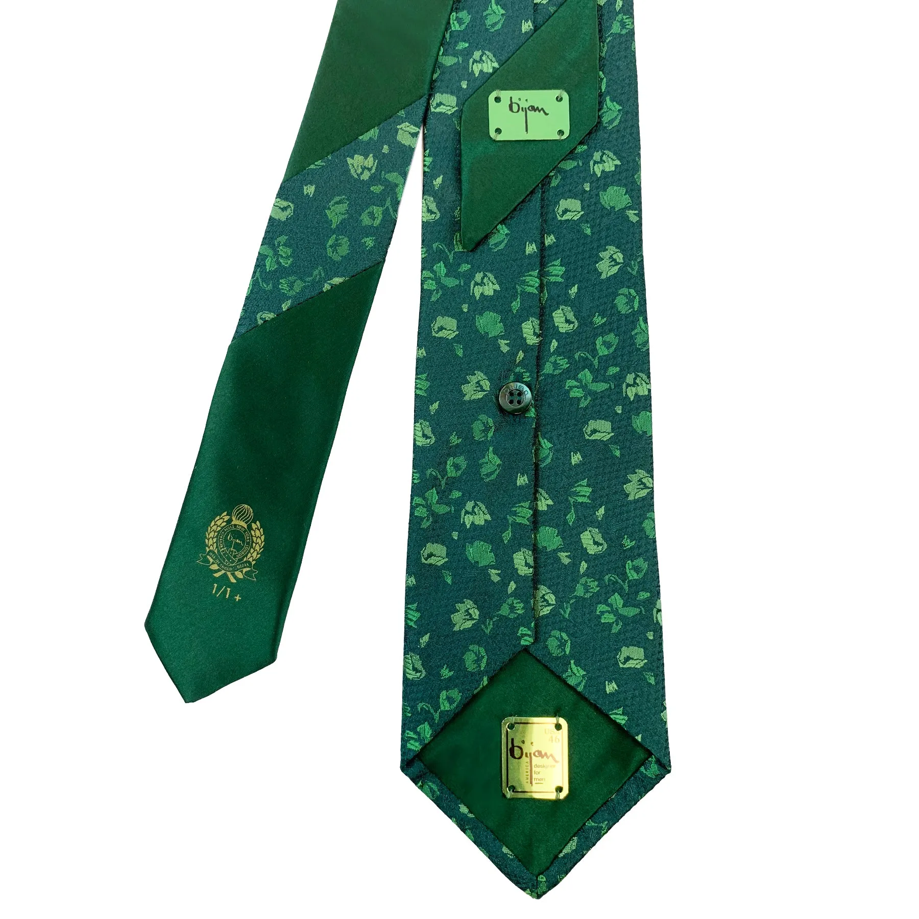 Bijan Green Pure Silk Tie Set