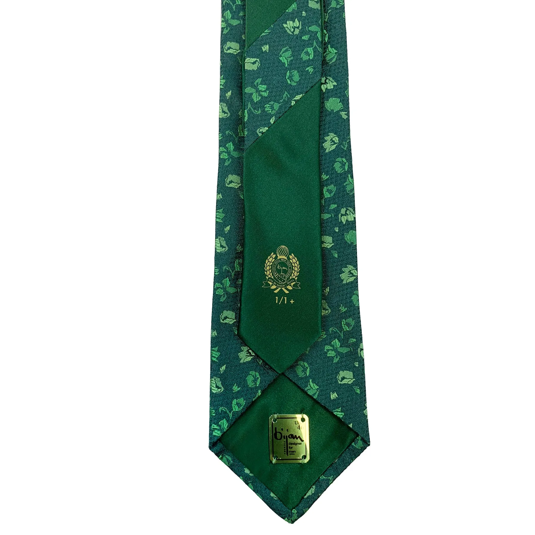 Bijan Green Pure Silk Tie Set