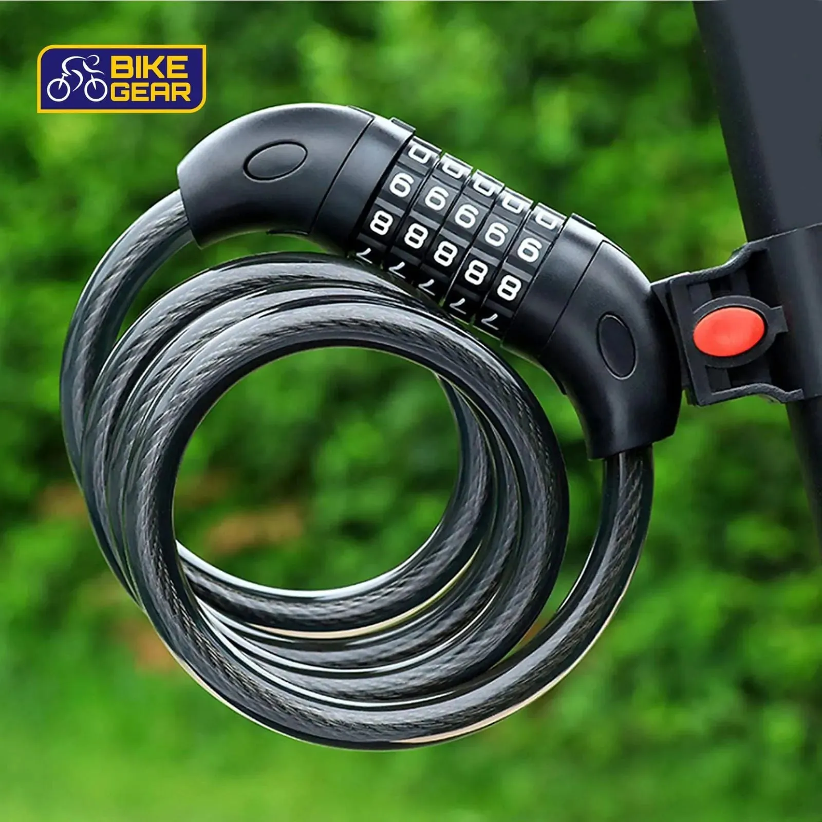 Bike Lock Cable 1.2m Spiral Security TT - 5 Digit Combination