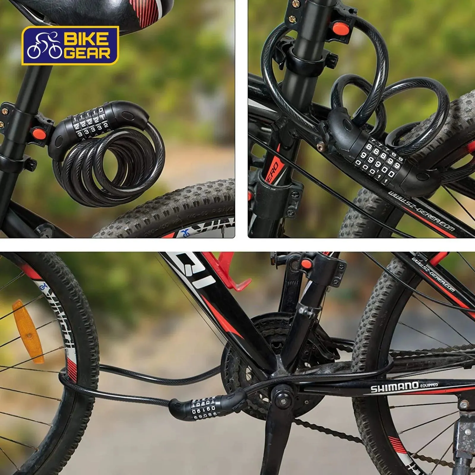 Bike Lock Cable 1.2m Spiral Security TT - 5 Digit Combination
