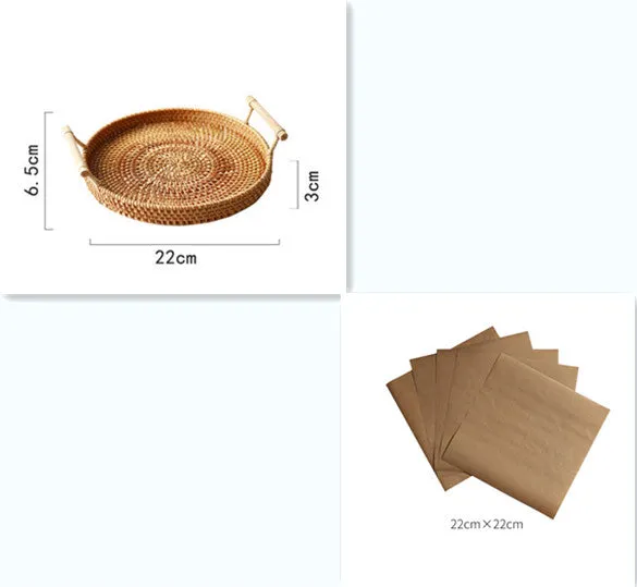 Binaural Bamboo Woven Fruit Tray Woven Basket
